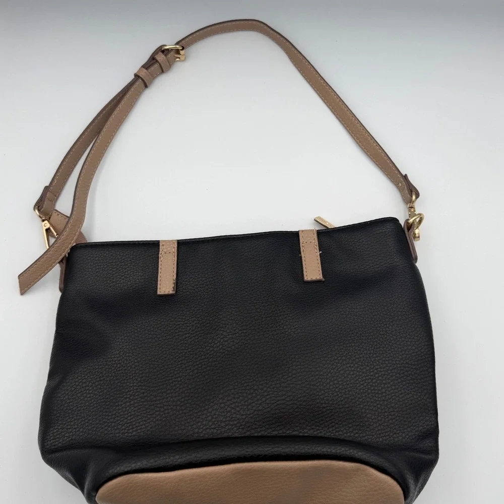 Anne Klein Shoulder Bag Womens Medium Black Cream Good